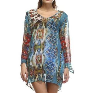 Jean- Pierre Klifa Silk Chiffon Taj Tunic